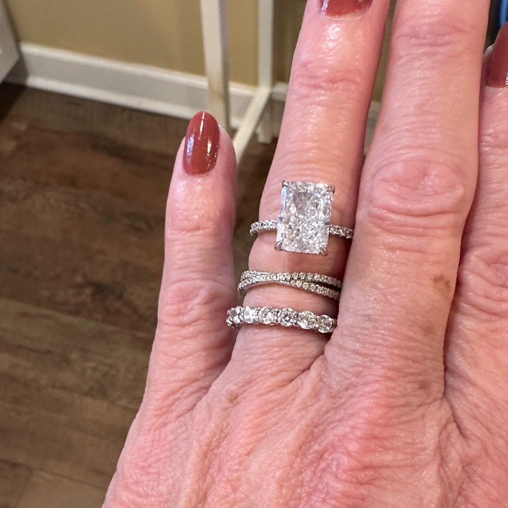Effinny Sterling Silver Diamond Ring Set. Three piece set!